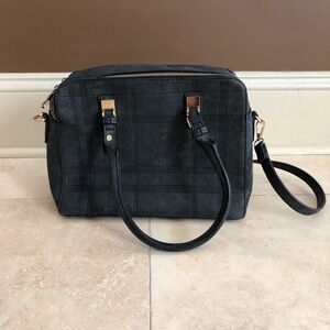 Plaid dark gray , leopard lining,